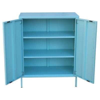 2 - Shelf Metal Cupboard Door Modern Furniture Credenza