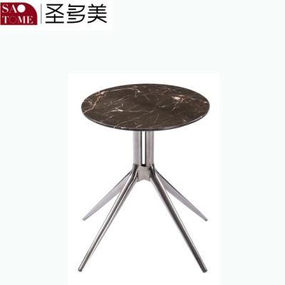 Marble Small Round Table in Modern Luxury Family Living Room