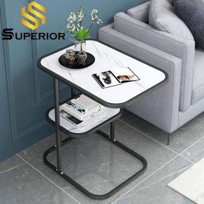 Home Furniture Black Metal Rectangle Side End Table