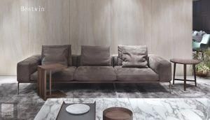 Italian Style Simpe Sofa Furniture with Leather or Linen