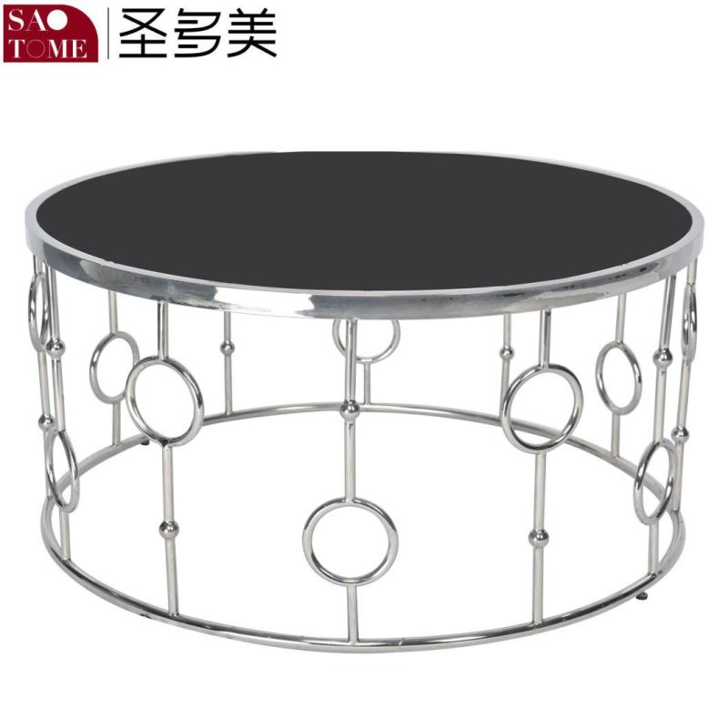 High Quality Tempered Glass Top Metal Coffee Side Table