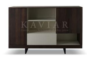 Kaviar Simple Wood Veneer Tall Cabinet for Living Room (SU116)