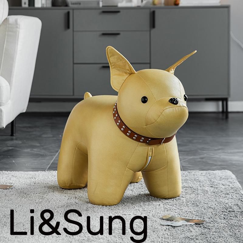 Li&Sung 10172 Lovely French Bulldog Shape Animal Footrest Stools