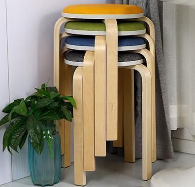 Wooden KD Round Stool Suitable for Adults and Children