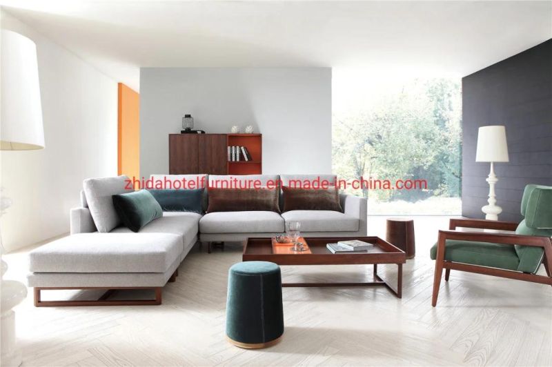 Modern Living Room Big L Shape Corner Sofa with Fabric Leather