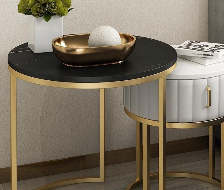 Tray Small Round Table Modern Metal Black Folding Round Coffee Table Side Table