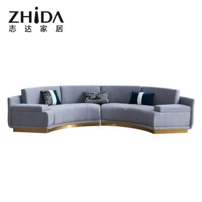 Luxury Villa or Star Hotel Use Curve Shape Reception Sofa Italian Style Lobby Living Room Comfortable Sofas
