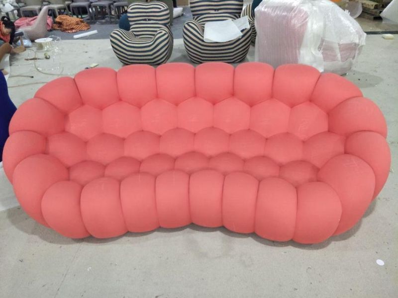 Modern Double Seater Honeycomb Fabric Bubble Soft Sofa Couch