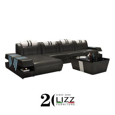 Luxurious Home Furniture Living Room Sofa Chaise Lounge Couch with LED Light