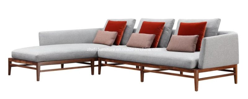 Hotel Living Room Furniture Modern Fabric Wooden Base Sofa for Hotel Lobby