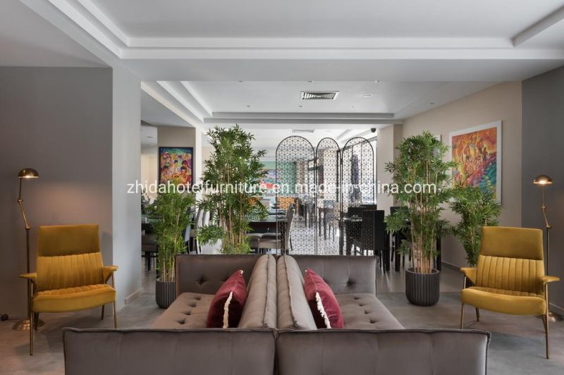 Hotel Modern Design Hotel furniture Wooden Table Lobby Sectional Sofa