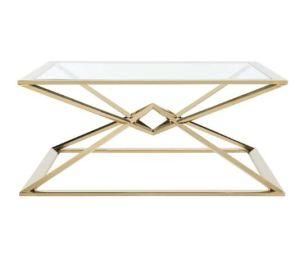 European Style Glass Coffee Table Luxury Coffee Table Hallway Stainless Steel Coffee Table