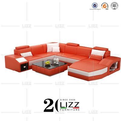 U Shape Home Sectional Leisure Genuine Leather Corner Sofa