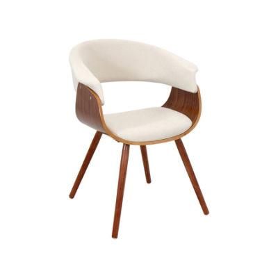 Hot Sale Furniture White Leather + Velvet Kitchen Living Room Hotel Dressing Table Special Chair Dining Chair