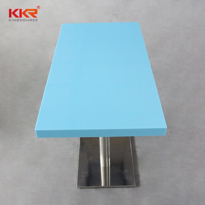 Factory Luxury Rectangle 6 Persons Artificial Stone Restaurant Table