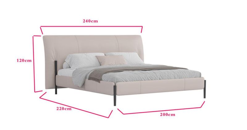 Stainless Steel Legs Luxury Modern Hotel Home Room Furniture European Wooden Double Queen King Size Bed