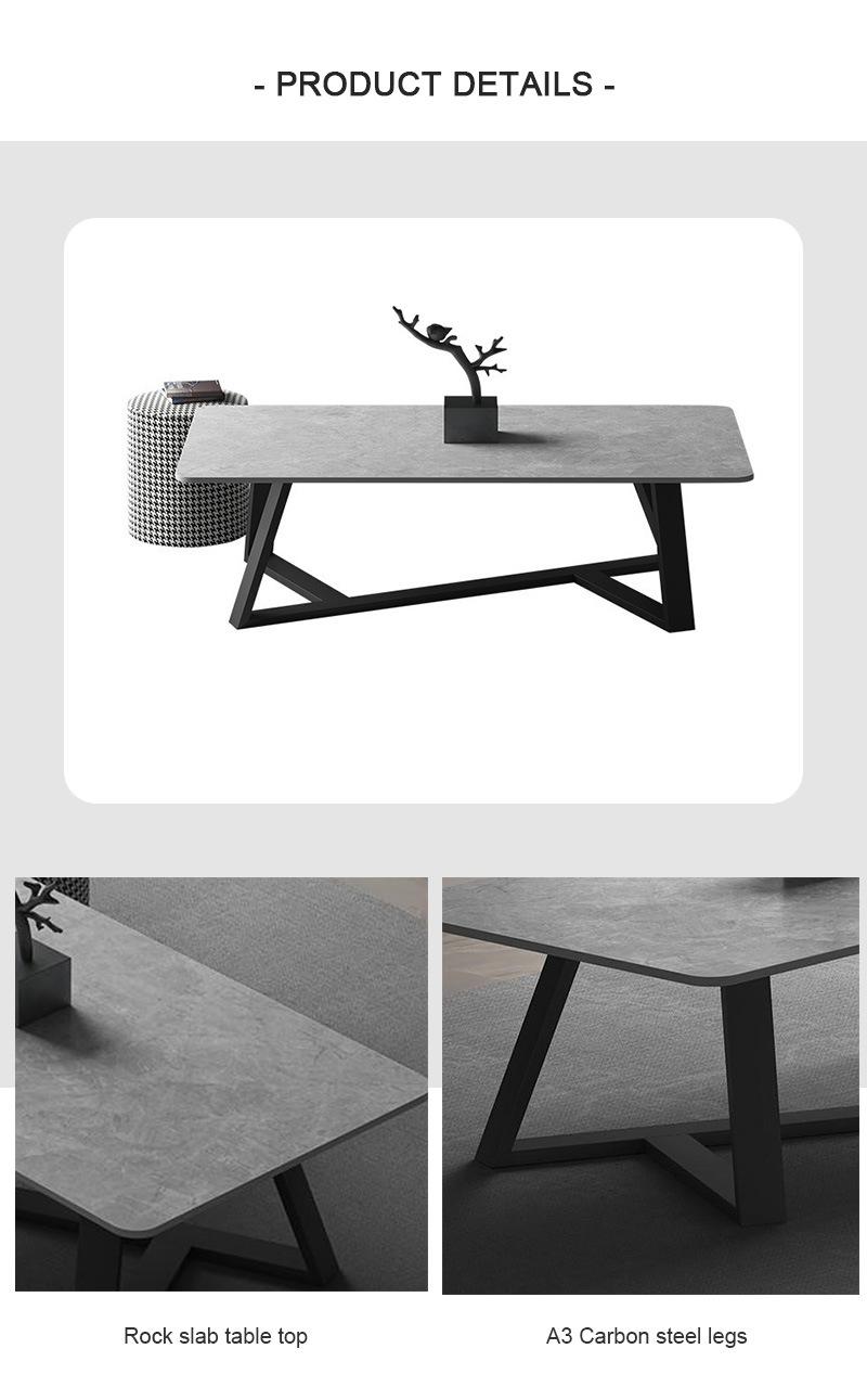 Nordic Marble Steel Metal Legs Marble Coffee Table for Bedroom Furniture