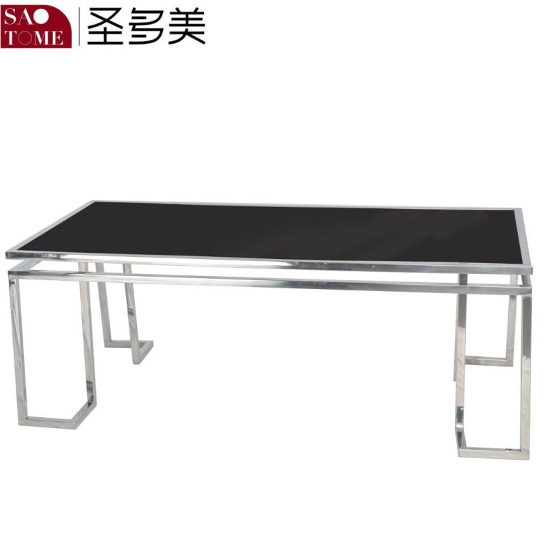 Household Black Glass Small End Table