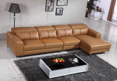 European Classic Style Home Leather Furniture Living Room Sectional Sofa Set