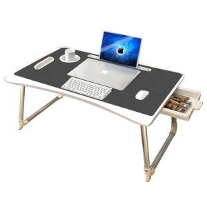 Portable Foldable Learning Desk with Drawer Aluminum Alloy Leg on Bed for Working and Learning at Home