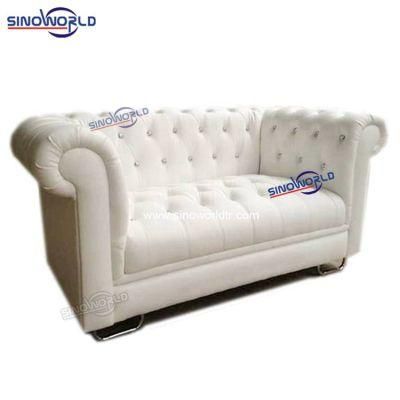 Modern Leather Sofa with Crystal Button for Living Room Furniture