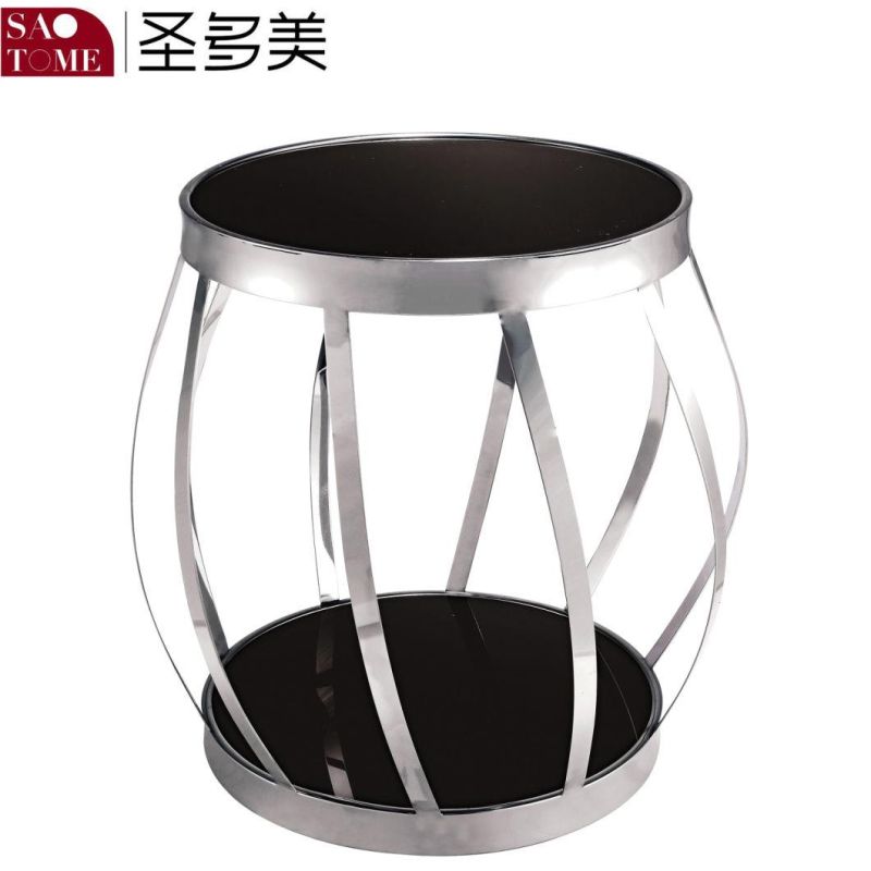 Modern Living Room Furniture Stainless Steel Glass End Table