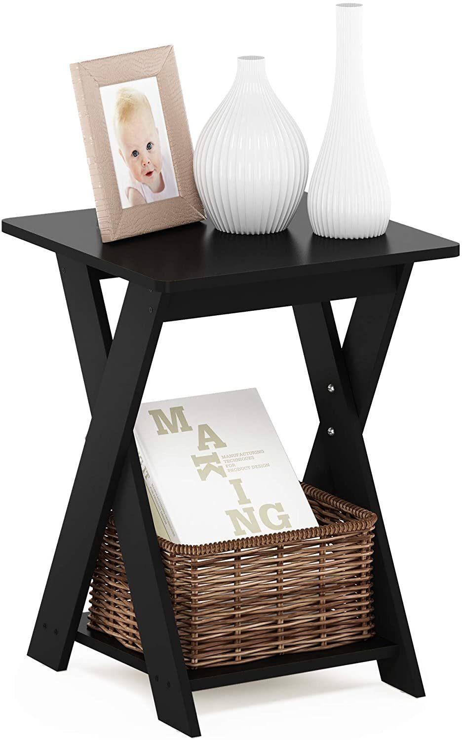 Modern Simplistic Espresso X-Design End Table Suitable for Any Room