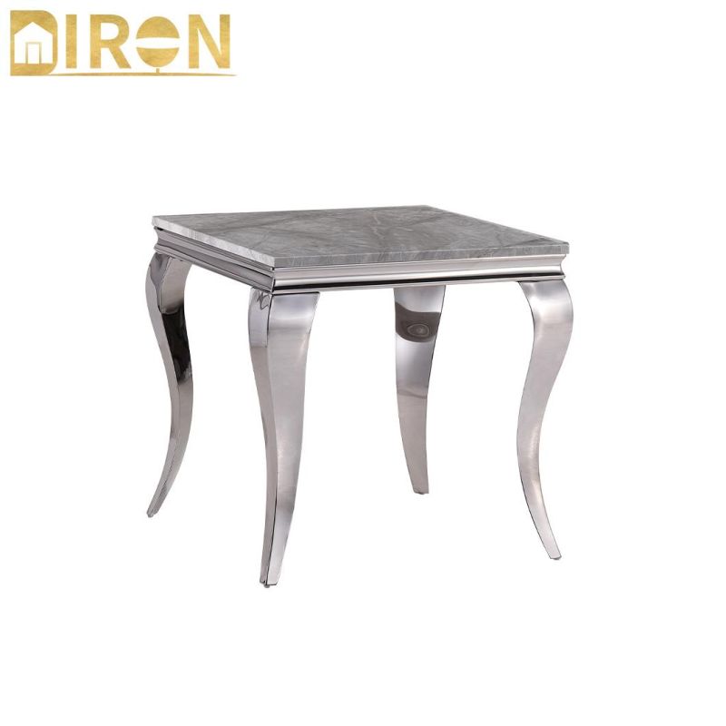 Modern Design Living Room Stainless Steel Square Coffee Table Side Tea Table