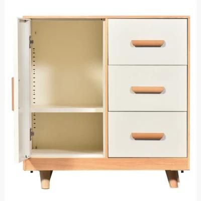Steel Frame Wooden Style Living Roong Furniture Movable Steel Cabinet Storage Cupboard