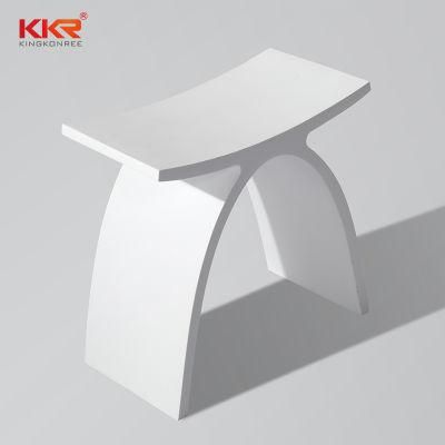 Kkr Solid Surface Resin Stone Artificial Stone Matt White Bathroom Shower Bath Stool 1.4