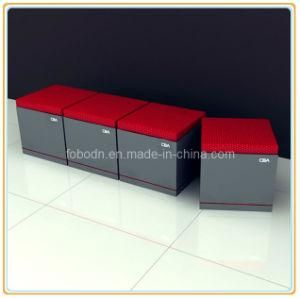 Branded Retail Store Square Shoe Fitting Chair with Cabinet