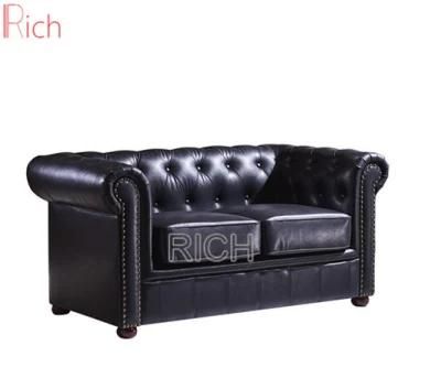 Genuine Leather PU Home Furniture Leisure Couch Chesterfield Sofa Living Room Hotel Office Sofa Set Loveseat Lounge