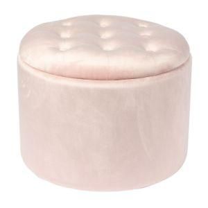 Knobby Free Style Velvet Storage Ottoman Stool with Removable Lid