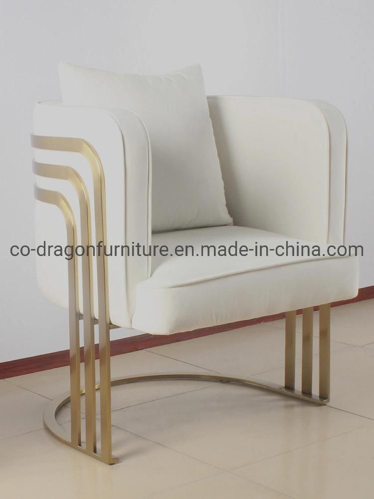 Luxury Home Furniture Gold Stainless Steel Fabric Leisure Chair Set