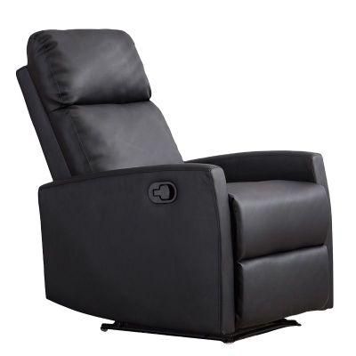 Black Color Durable and Comfortable Leather Sofa Home Furniture Manual Recliner Sofa Functional Single One Seat Sofa for Living Room Sofa
