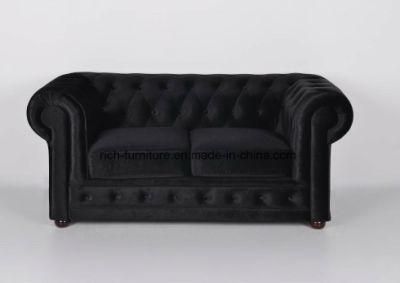 Vintage Retro Fabric Velvet Home Hotel Living Room Furniture Replica Antique Couch Leisure Chesterfield Sofa