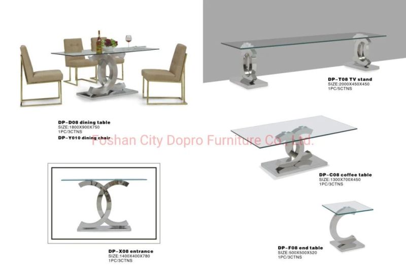 Modern Simple Style X Shape Clear Glass End Table