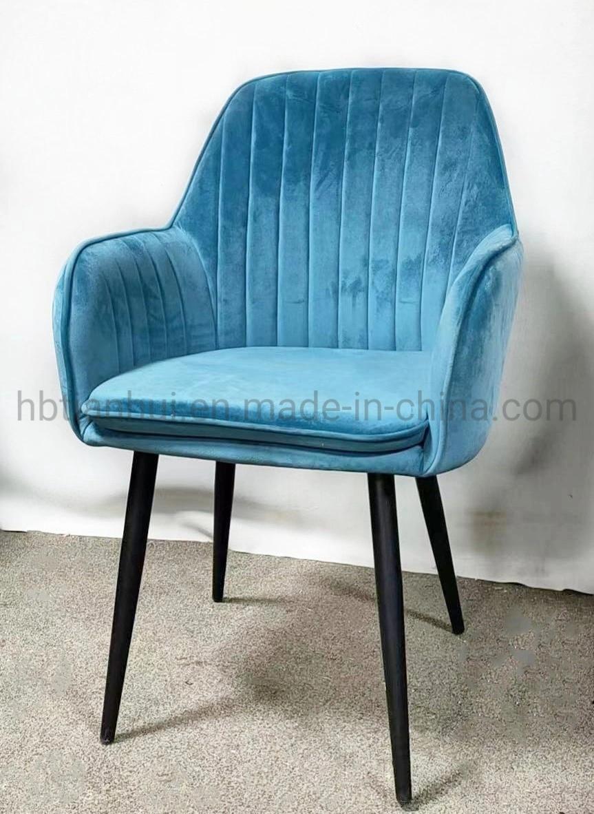 High Quality Dining Chair Nordic Chair Light Luxury Golden Chair with Arms Cushion Living Room Chair