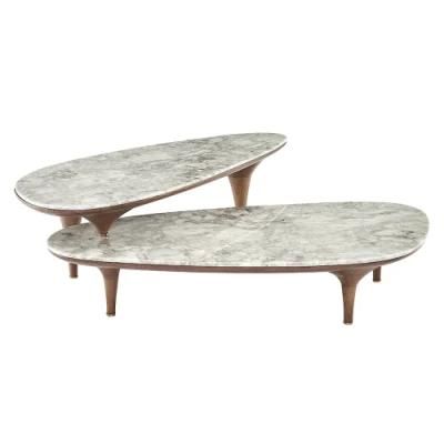 Factory Luxury Modern Furniture Dining Room Living Room Wooden Marble Side Coffee Table