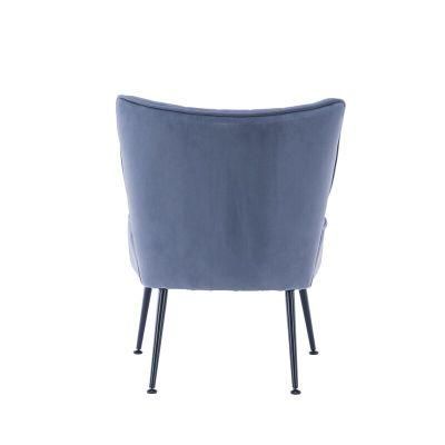 Fashionable Velvet Chrome Dining Chairs with Chromed Legs