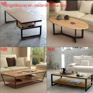 Classic Wooden Tea Table with Glass on Top, Coffee Table