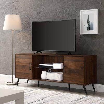 60 Inch Dark Walnut TV Stand Desk