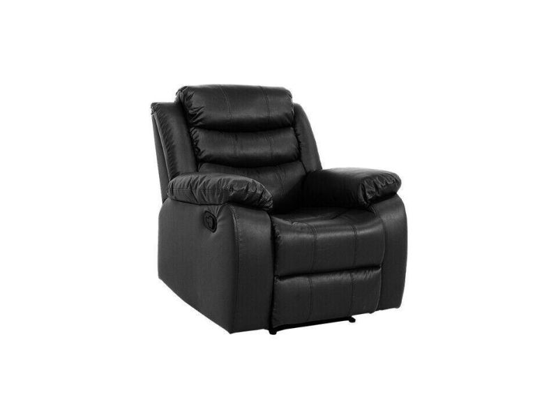 Jky Furniture Leather Manual Recliner Chair with High Quality Padded Seat for Living Room