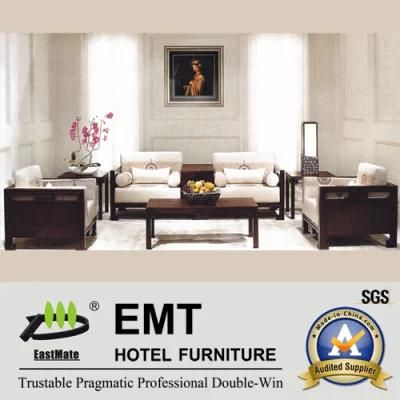 Noble Elegant Style Wooden Hotel Furniture Sofa Set (EMT-SF08)
