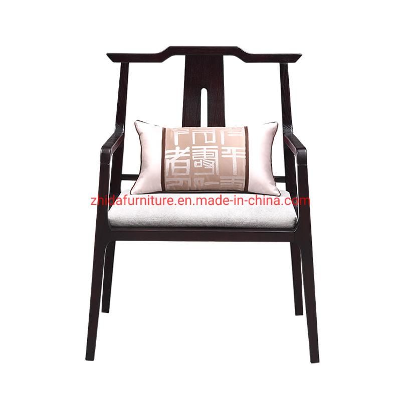 Antique Style Wooden Frame Black Wooden Reception Area Chair