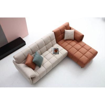 Leisure Luxury Corner Solid Wooden Fabric Armrest Modern Home Sofa for Living Room