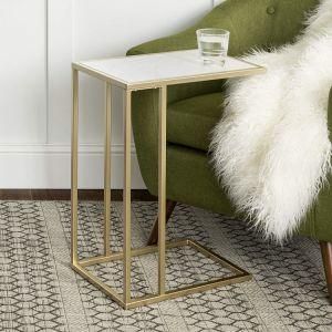 Side Table White and Gold
