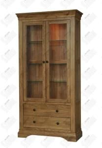 Display Cabinet/Oak French Style Glass Display Cabinet