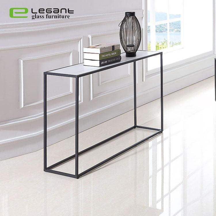 Modern Square Glass Ceramic Top Side Table for Office