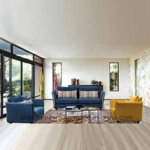 Blue and Yellow Living Room Furniture 321 Fabric Sofa